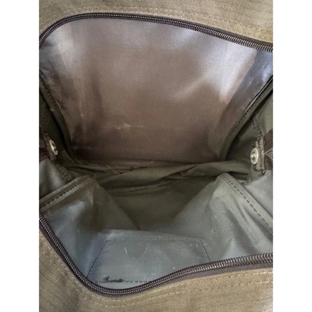 Eddie Bauer Olive Green Ripstop Nylon Travel Crossbody Messenger Bag Small